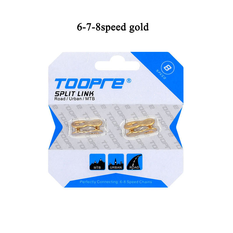 TOOPRE MTB Road Bike Chain Missing Link 6-7-8S/9/10/11/12 Speed Urban Bicycle Chain Connector Carbon Steel Cycling Accessories: 6-7-8S gold
