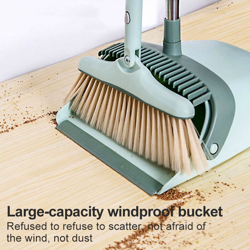 GUANYAO Home Broom and Dustpan floor cleaner tools Plastic Windproof Household Dustpan foldable storage Soft easy clean