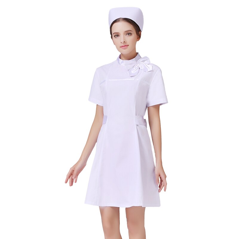 Lint Stiksels Spa Uniform Gezondheid Workwears Frosted Jas Scrub Uniform Activiteit Prestaties Kleding Schoonheidssalon Werkkleding: WHITE / S