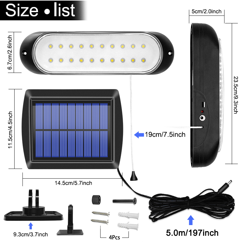 20 Led Solar Lamp Scheidbare Zonnepaneel En Licht Met Lijn Waterdichte Pull-Schakelaar Verlichting Beschikbaar Outdoor Of indoor