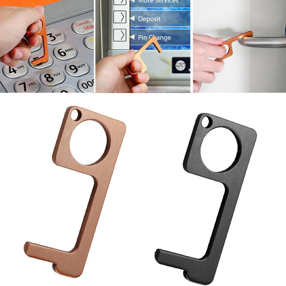 EDC Door Opener Portable Kooty Key Hook Tool Avoide Contact Tool Elevator Press AsepticPortable Hygiene Non-contact H1B0