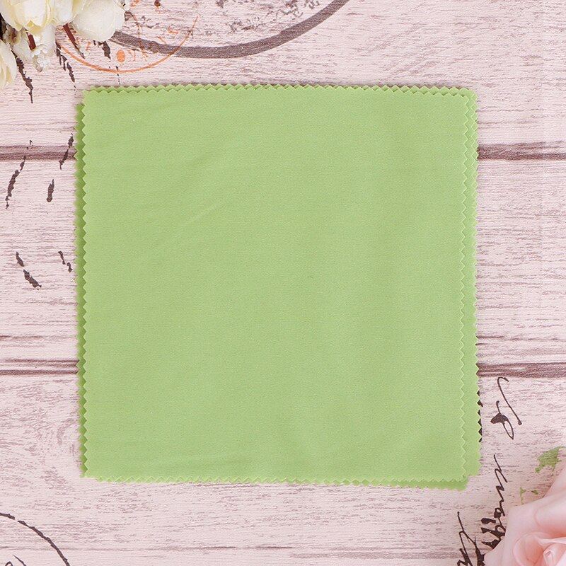 Colorful 10pcs Glasses Cleaning Cloth Lens Cloth Wipes For Home Clean Fabric 14*14cm: Green