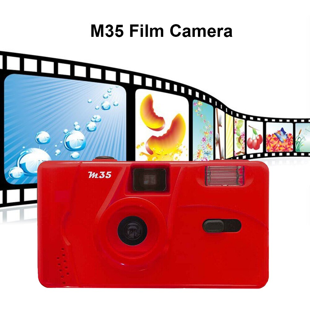 Vintage M35 35mm Manual Film Camera with Flash Function Reusable Non-Disposable Retro Film Machine Reusable Film Camera