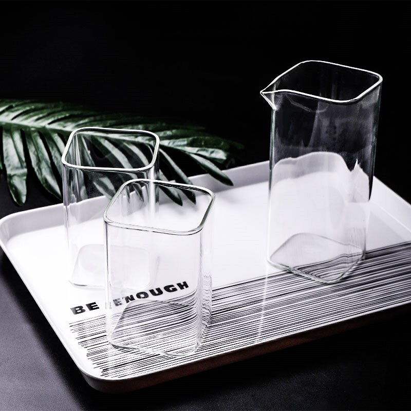 Verre Simple carré café partage Pot café ménage verre Transparent expresso Cappuccino Latte tasse résistant à la chaleur tasse à café