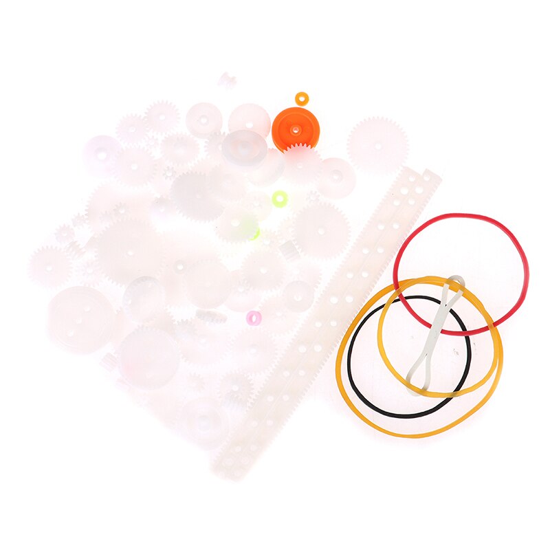 75PCS/set Plastic Gear Rack Pulley Belt Worm Gear Single-and Double-Gear Teeth for Toy Car DIY Kits