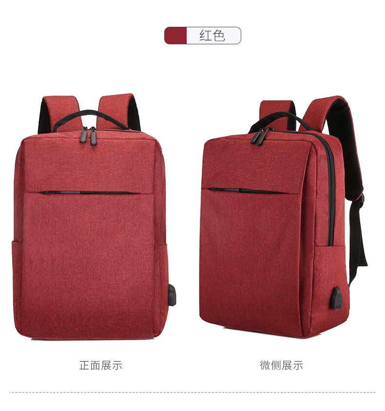 Mochila anti-roubo mochila 15.6 Polegada portátil usb mochila saco de escola: red