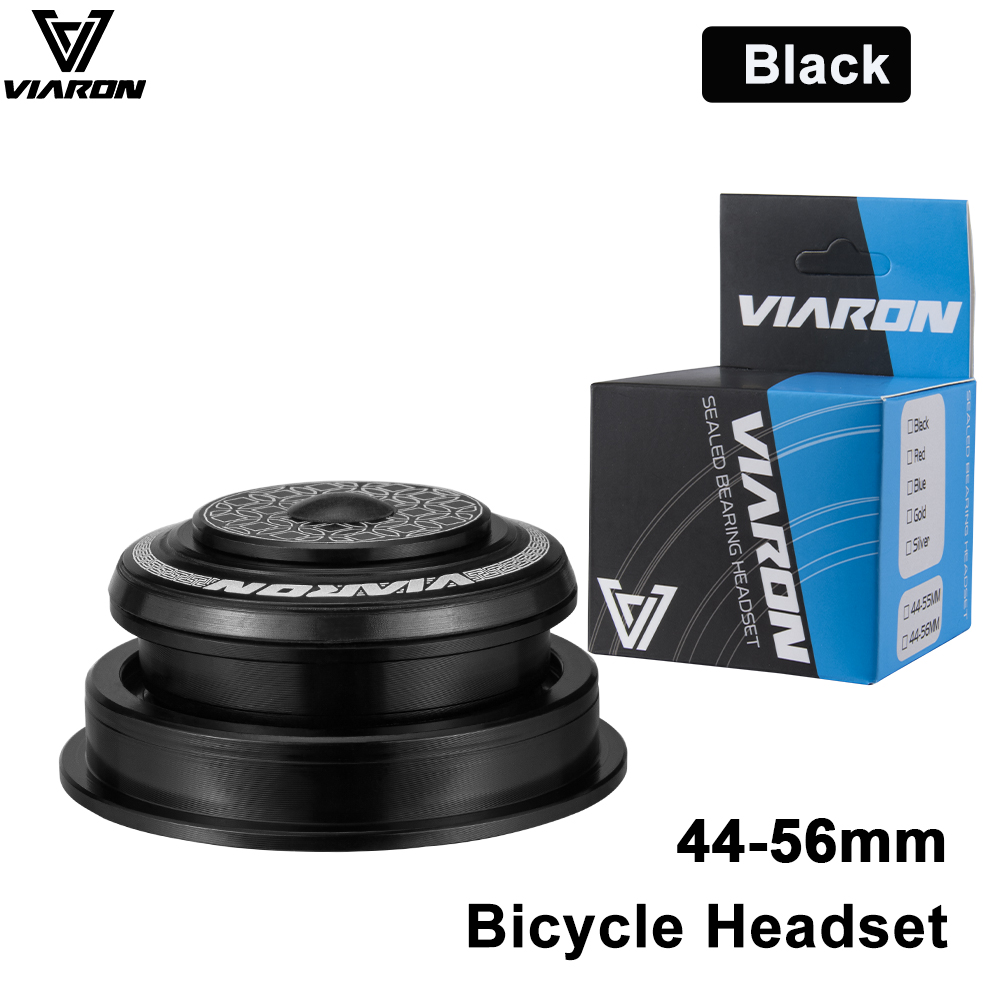 VIARON MTB Bicycle Headset 34/44/52/55/56mm CNC 1 1/8" 28.6 Spinal Canal/Straight Tube Fork Internal Mountain Road Bike Headset: Pink