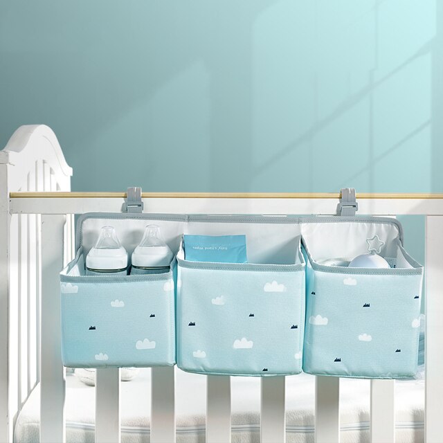 Baby Storage Box Baby Crib Hanging Bag Baby Out Diaper Storage Bag Bedside Hanging Basket Shelf Waterproof Diaper Bag: D-1