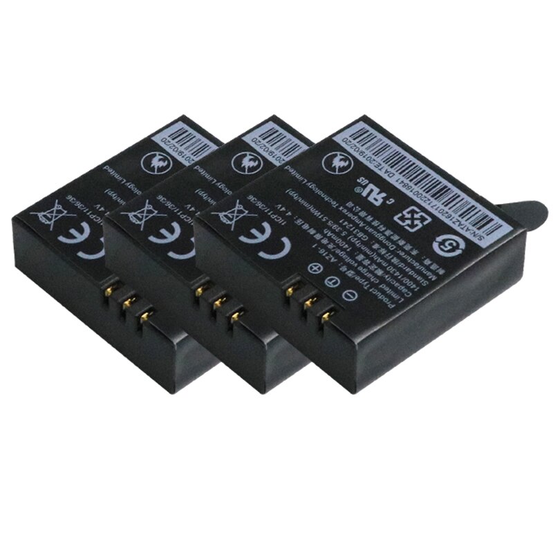 Cámara de Acción Original para Xiaomi Yi II yi 4k 4k, batería de az16-1, cargador LCD, az16-2, para Xiaoyi Lite Yi 360 VR: 3battery