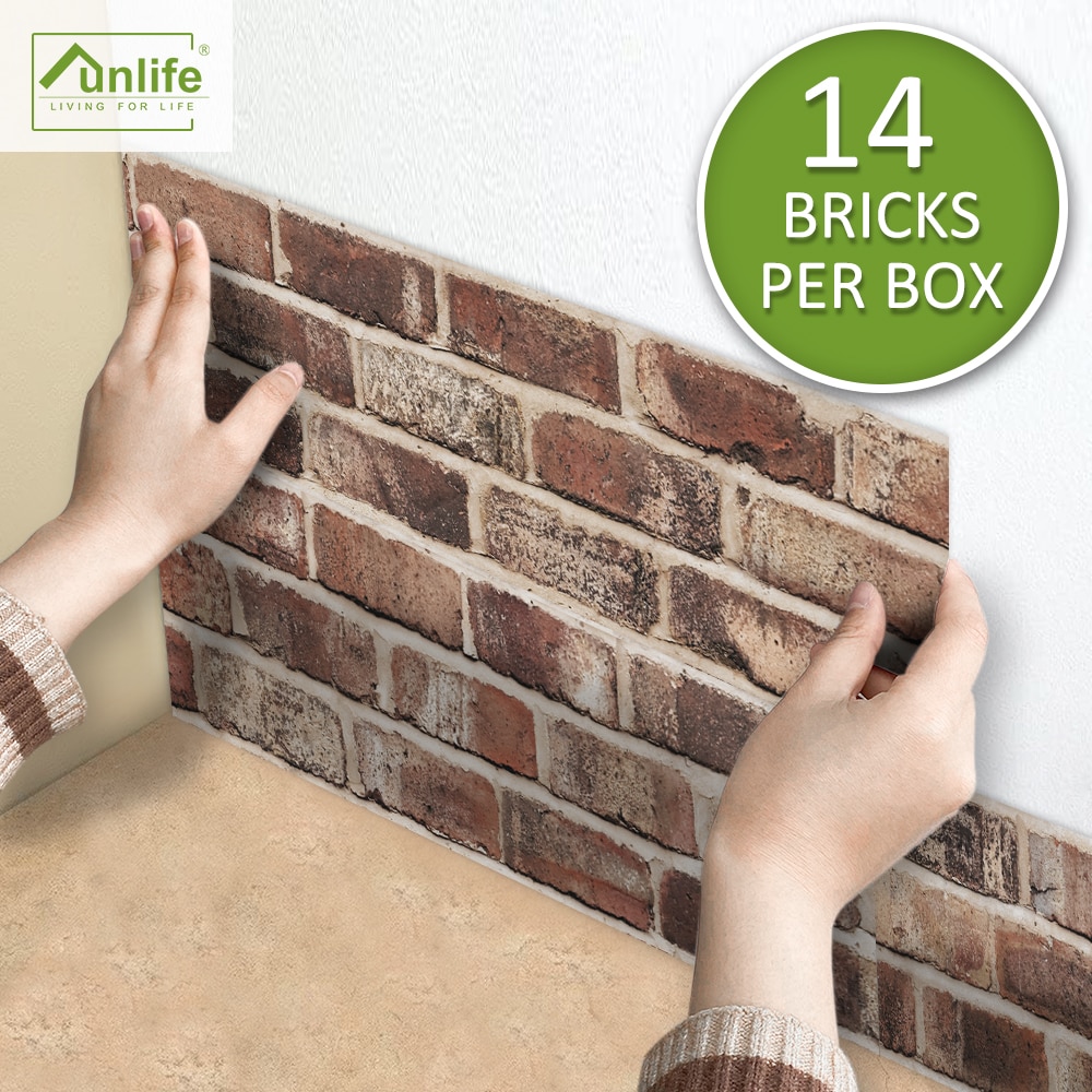 Funlife® Red Brick Tile Stickers Wall stickers Self-Adhesive Waterproof Anti-slip Wallpaper for Kitchen Furniture Bathroom Decor