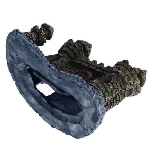 Cartoon Antique Little Castle Aquarium Fish Tank Ornaments Brick Resin Castle Aquariums Castle Decoration Aquarium Fish Tank