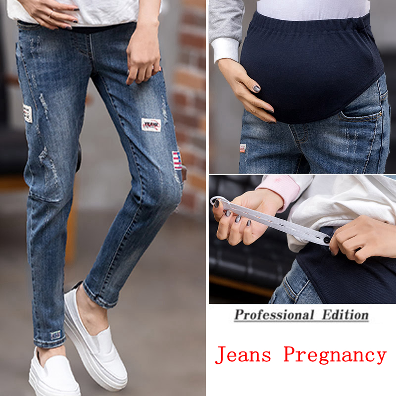 Mutterschaft Blau Jeans Für Schwangere Frau Schwangerschaft Hosen Elastische taille Schwangerschaft Kleidung Plus Größe Schwarz Denim Schwangere Kleidung