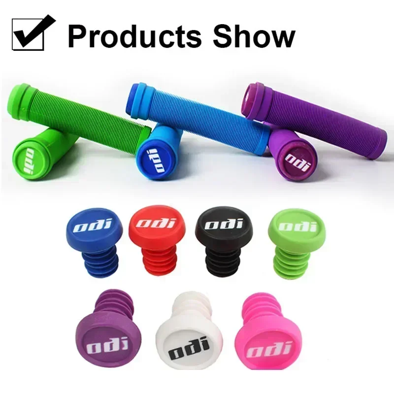 ODI Bicycle Handlebar Grips Antislip Silicone Cycling Cuffs Mountain Bike Bar End Plugs Grip Cap BMX Mtb Folding Bike Parts