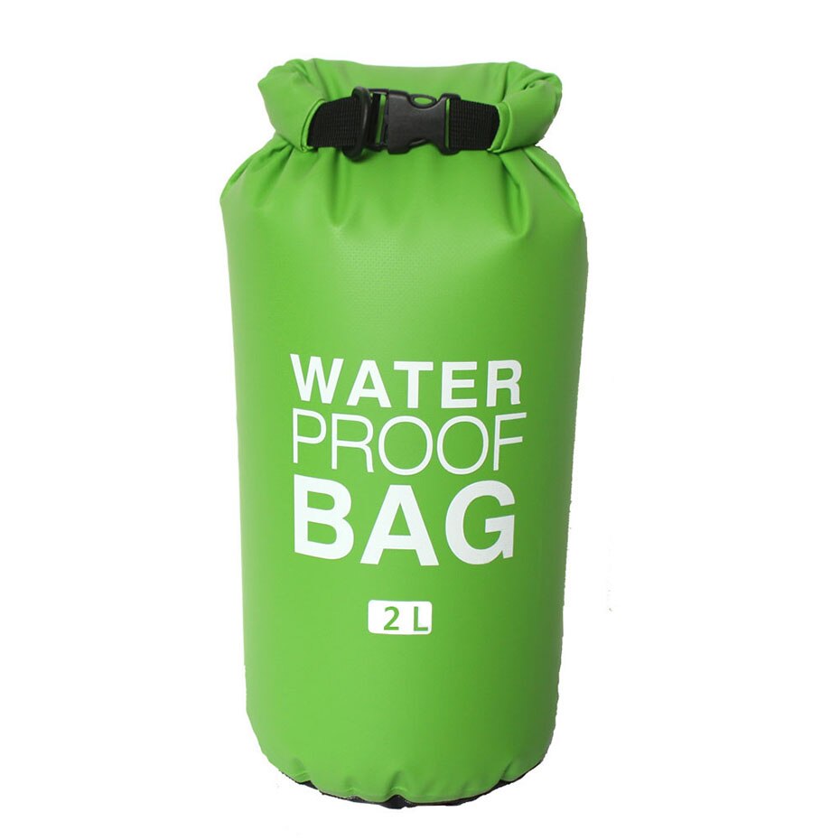 MARJAQE Camping hiking PVC waterbag waterproof bag Camping Dry Bags Outdoor Traveling Ultralight Rafting Bag waterproof box 2L: green 2L