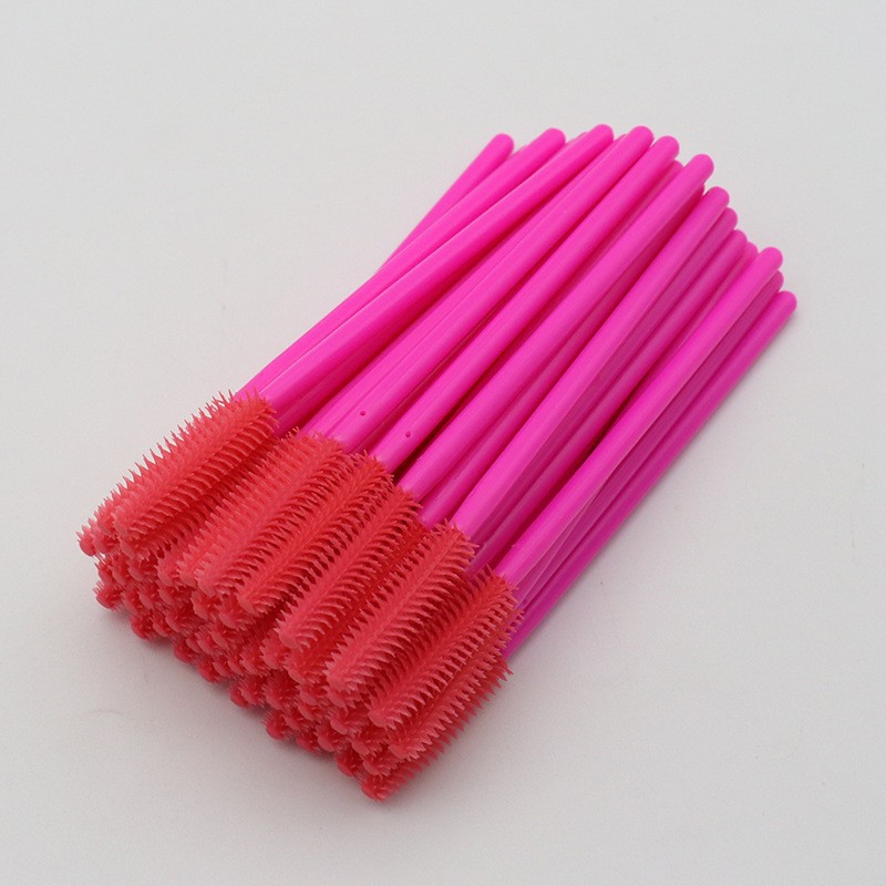 50 Stuks Siliconen Wimper Borstel Mascara Wands Applicator Wenkbrauw Kam Staaf Spoolies Borstels Lash Extension Supplies Makeup Tools: GRIJS