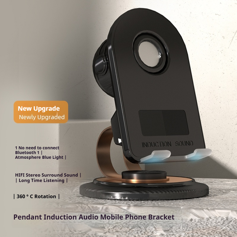 Induction Speaker For Phone Holder Multi-functional Induction Wireless Audio Phone Holder for iPhone Android Inductio Playback