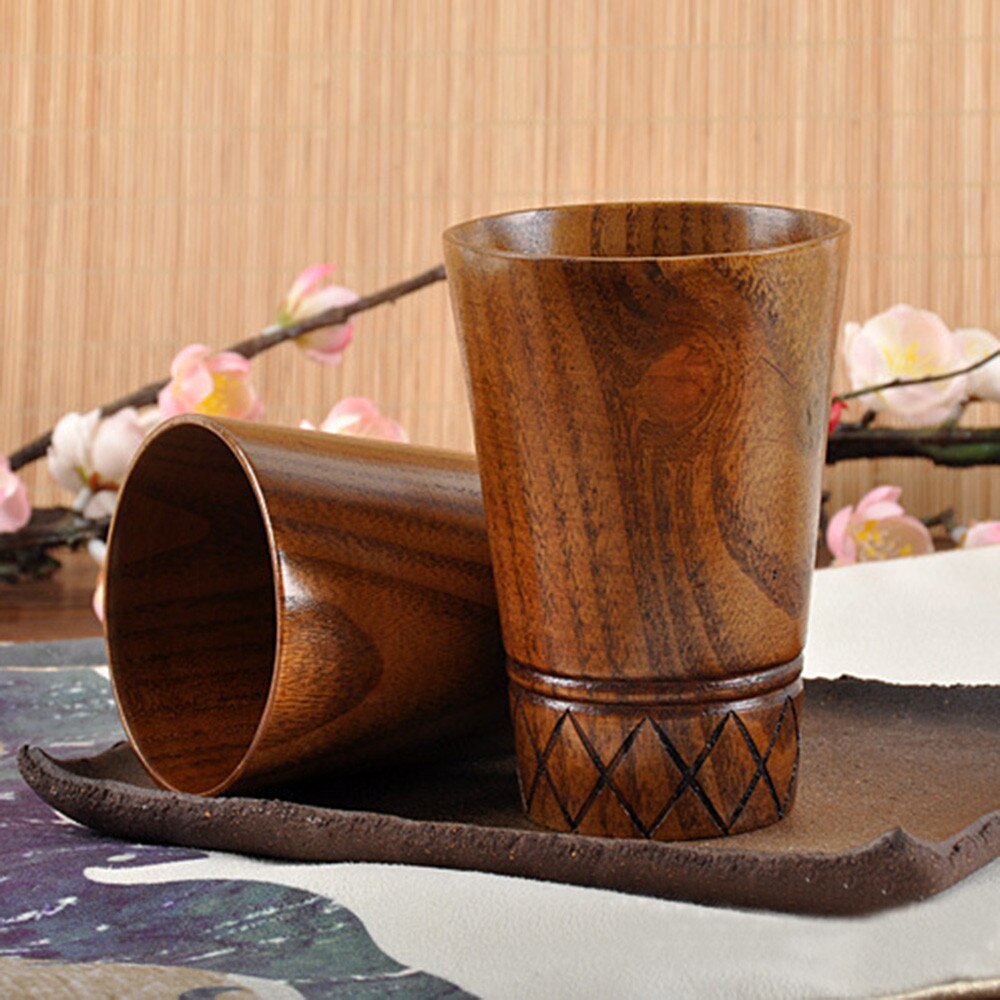 Houten Cup Log Kleur Handgemaakte Natuurlijke Hout Koffie Thee Bier Sap Melk Mok #