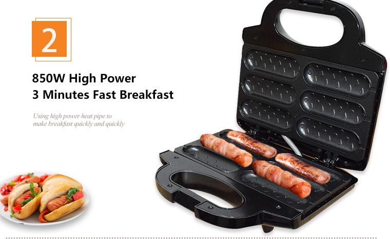 Electric dog waffle maker Non-stick coating Crispy corn French muffin Sausage Baking machine Barbecue for Breakfast EU