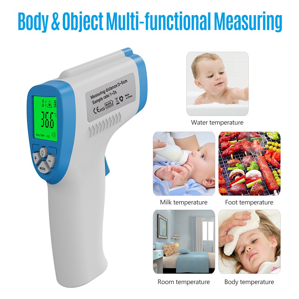 LCD Digital Infrared IR Forehead termometro Temperature Gauge gun Non Contact Temperature Measurement Device digital thermometre