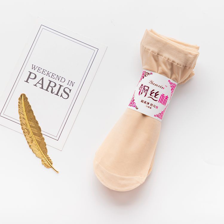 5 pairs of women's hosiery summer breathable hook - proof hosiery women's skin color super thin socks: 5 pairs Light color