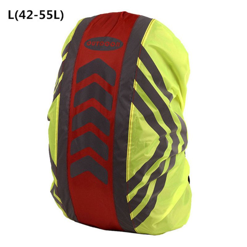 20-55L Reflective Backpack Cover Outdoor Cycling Hiking Sports Bag Waterproof Rainproof Covers Rucksack Rain Cover: Size L