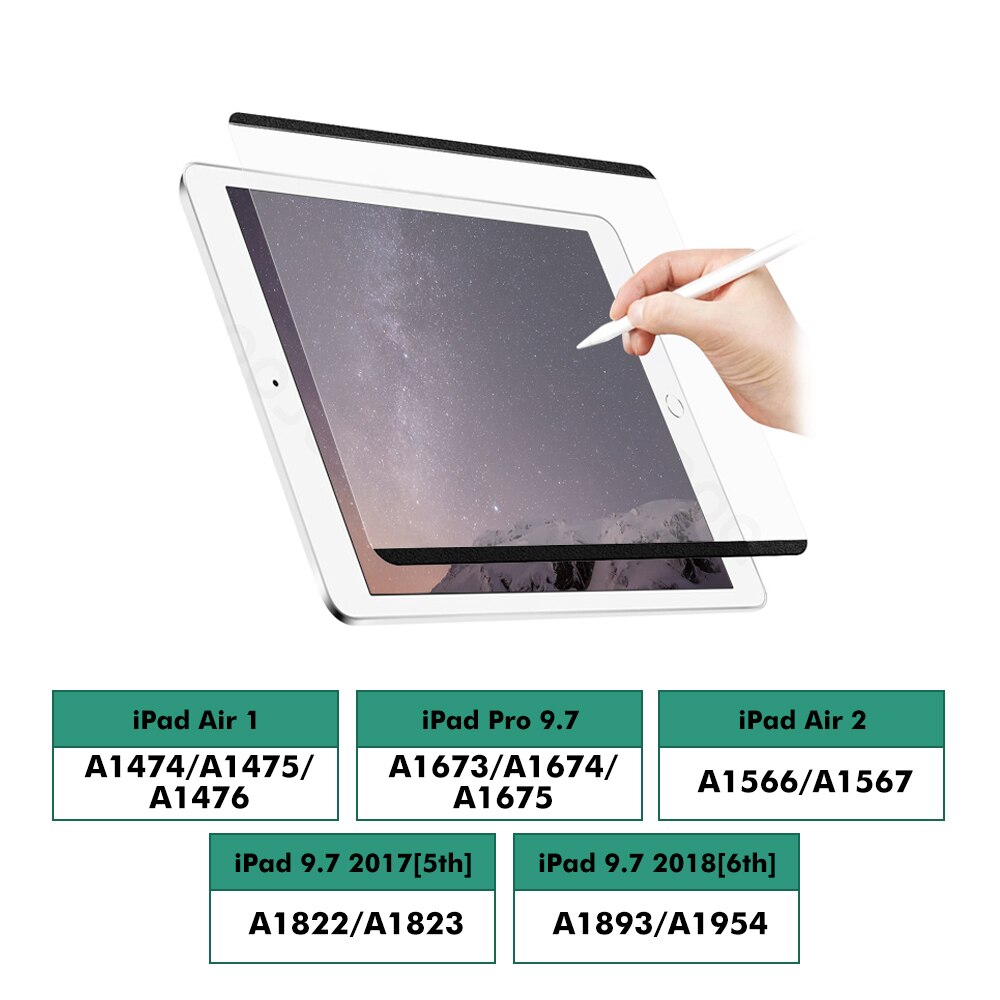 Magnetic Like Paper Screen Protector for iPad Pro 11 12 9 Feel-Paper Screen Protector for iPad Air 4 5 iPad 8 9 Generation: Air 2 Air 1 9.7