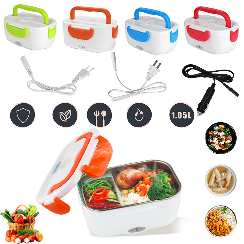 Boîte à Lunch chauffante électrique Portable 220V 1,05l | De alimentaire, pour la maison, à double usage, Bento