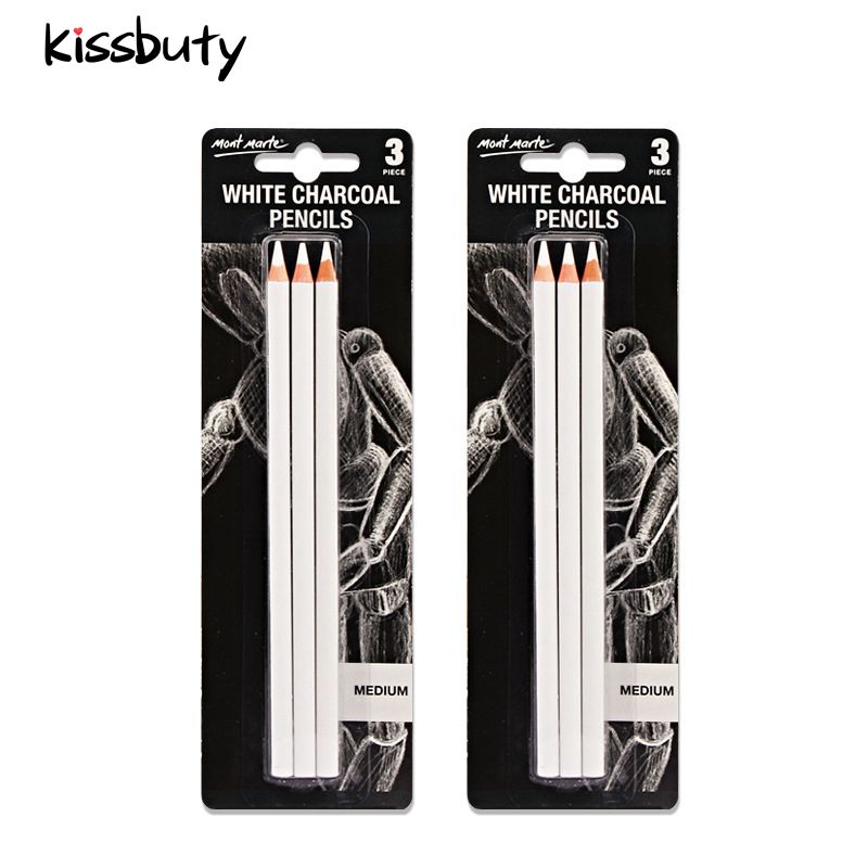 Crayon à charbon à reflets blancs, ensemble de crayons de dessin, pour croquis, peinture artistique, fournitures de papeterie