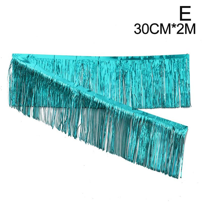 2m Birthday Party Backdrop Curtain Metallic Foil Fringe Shimmer Backdrop For Wedding Anniversary Baby Shower Photo Zone Bac H9z0: Blue