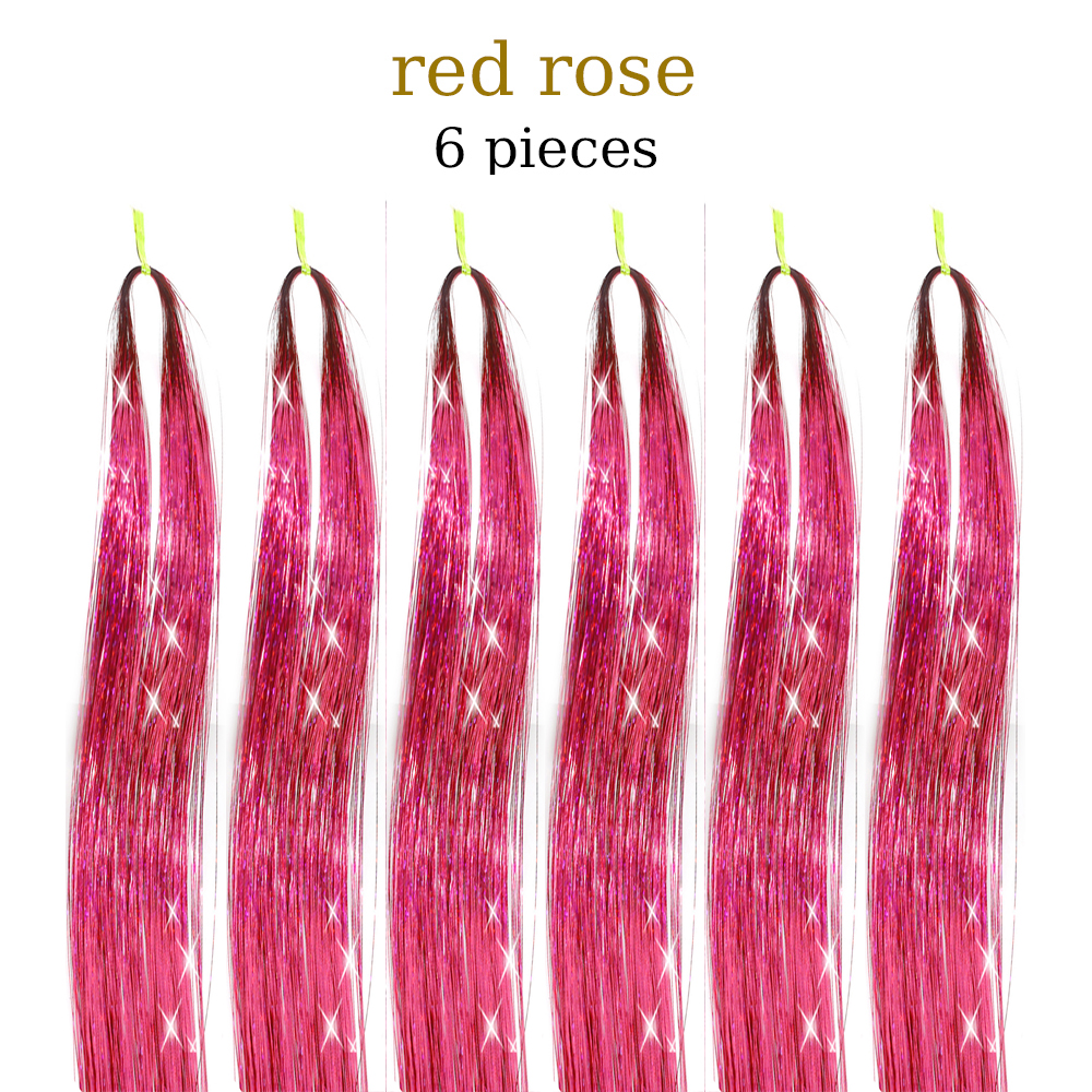 48 Inch Hair Tinsel Kit With Tool 1200 strands Tinsel Hair Extensions 12 Colors Fairy Hair Tinsel, Sparkling Shiny Hair Tinsel: 1b# / 26inches