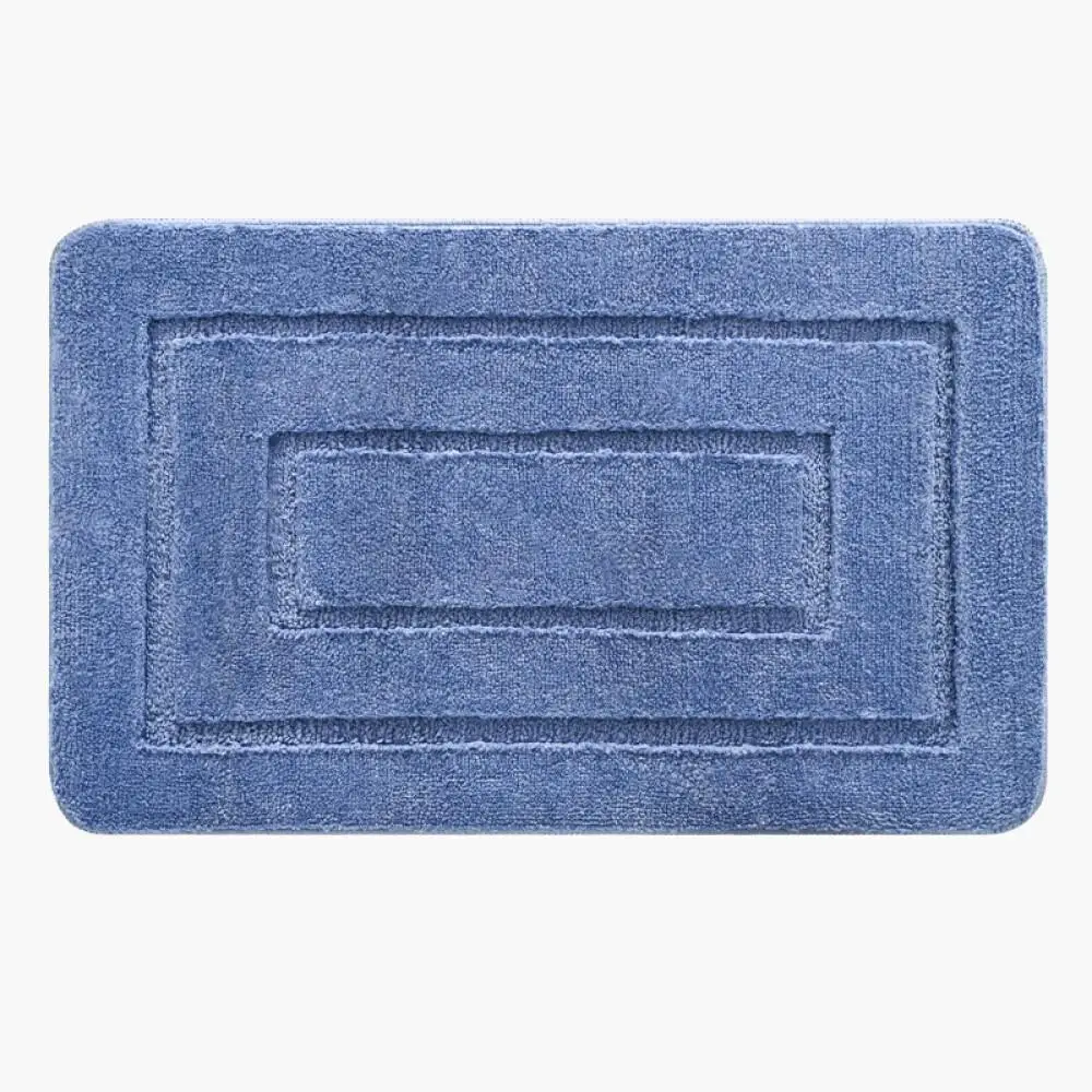 Bathroom Rug Microfiber Shaped Absorbing Non Skid Solid Color Lavatory Carpet Washroom Essentials Latest Bath Mat Water Soaking