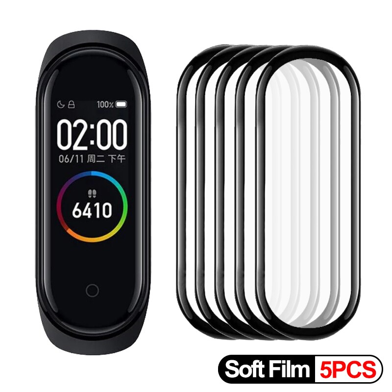 3D Screen Protector for Xiaomi MI band 4 5 6 Soft film strap Mi band Smart Watch Miband Full Screen Protective Film for mi band4