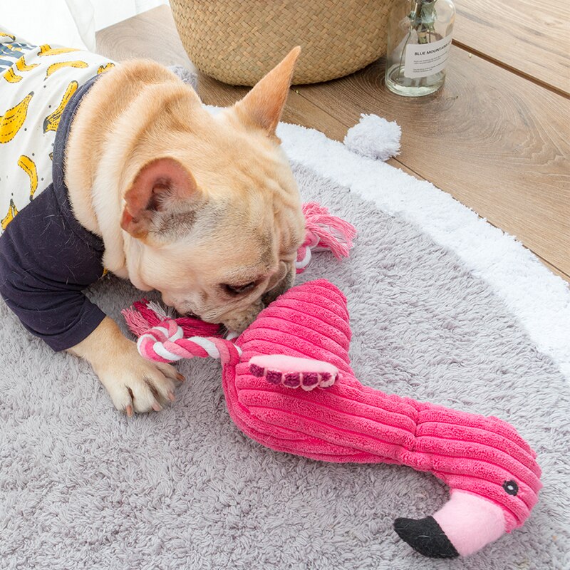 Chiens en peluche mignon, jouets à mâcher pour petit chien,jouet interactif à son grinçant, convient au Chihuahua/Yorkshire/Bouledogue/Carlin/Corgi
