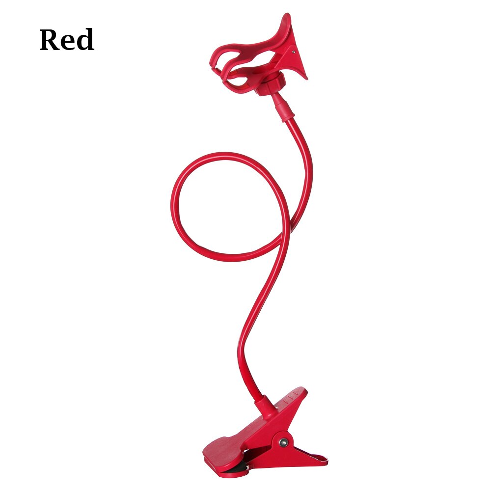 Mount Stand 360° Rotating Plastic Mobile Phone Stand Clamp Bed Desk Lazy Holder Flexible Arm Mobile Phone Rack: Red