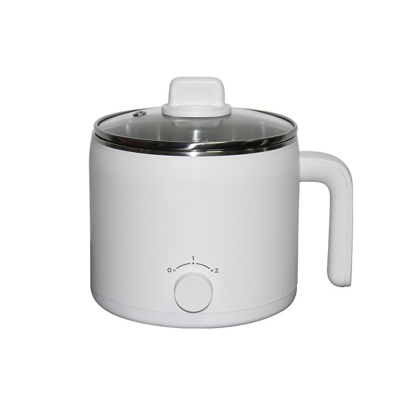 DMWD 1.2L MultiCooker Noodles Soup boiling Pot Eggs Food Steamer Electric Rice Cooker Stainless Steel Heating Pan household: white