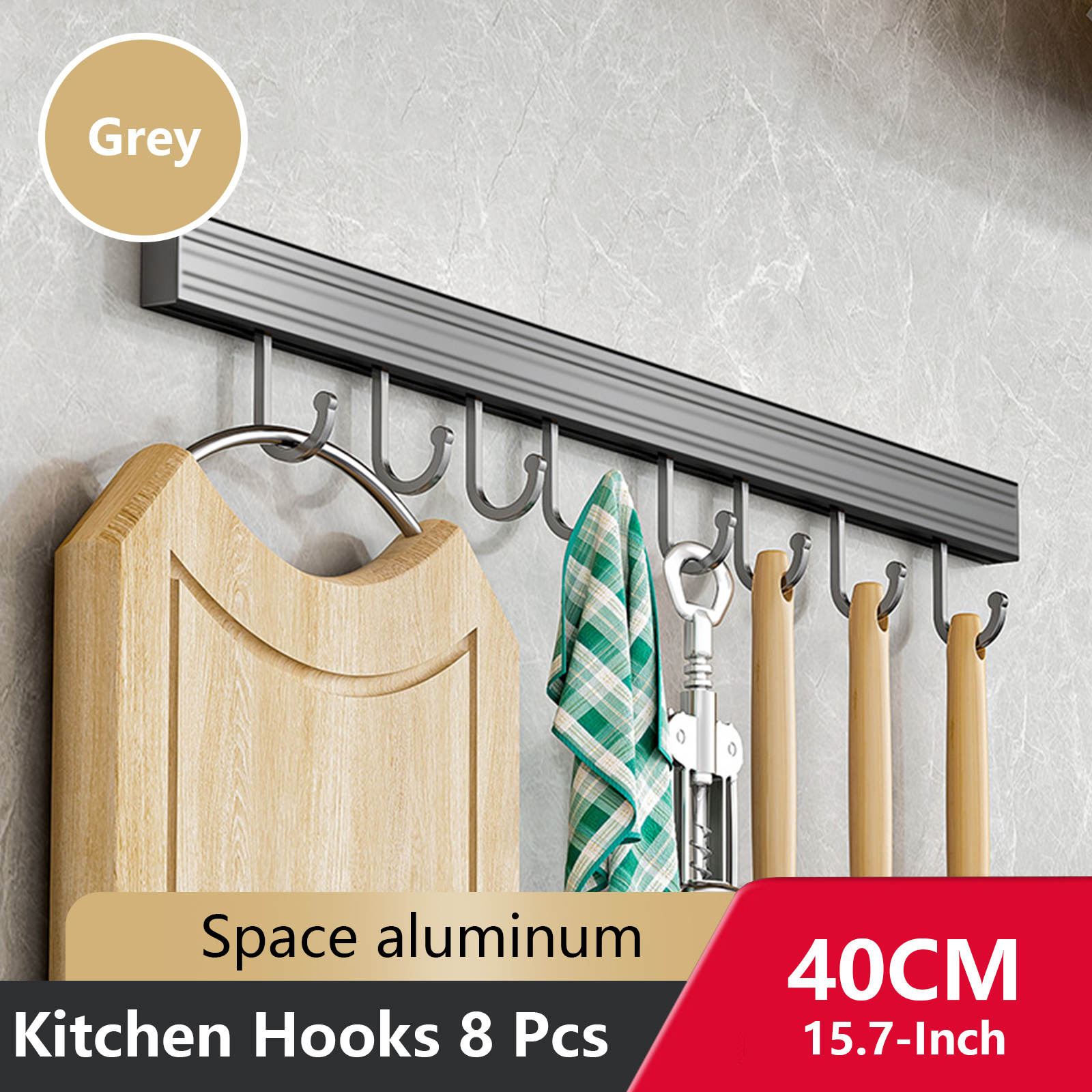 Wall Mounted Kitchen Hook Rack No-Punching Wall Ha... – Grandado