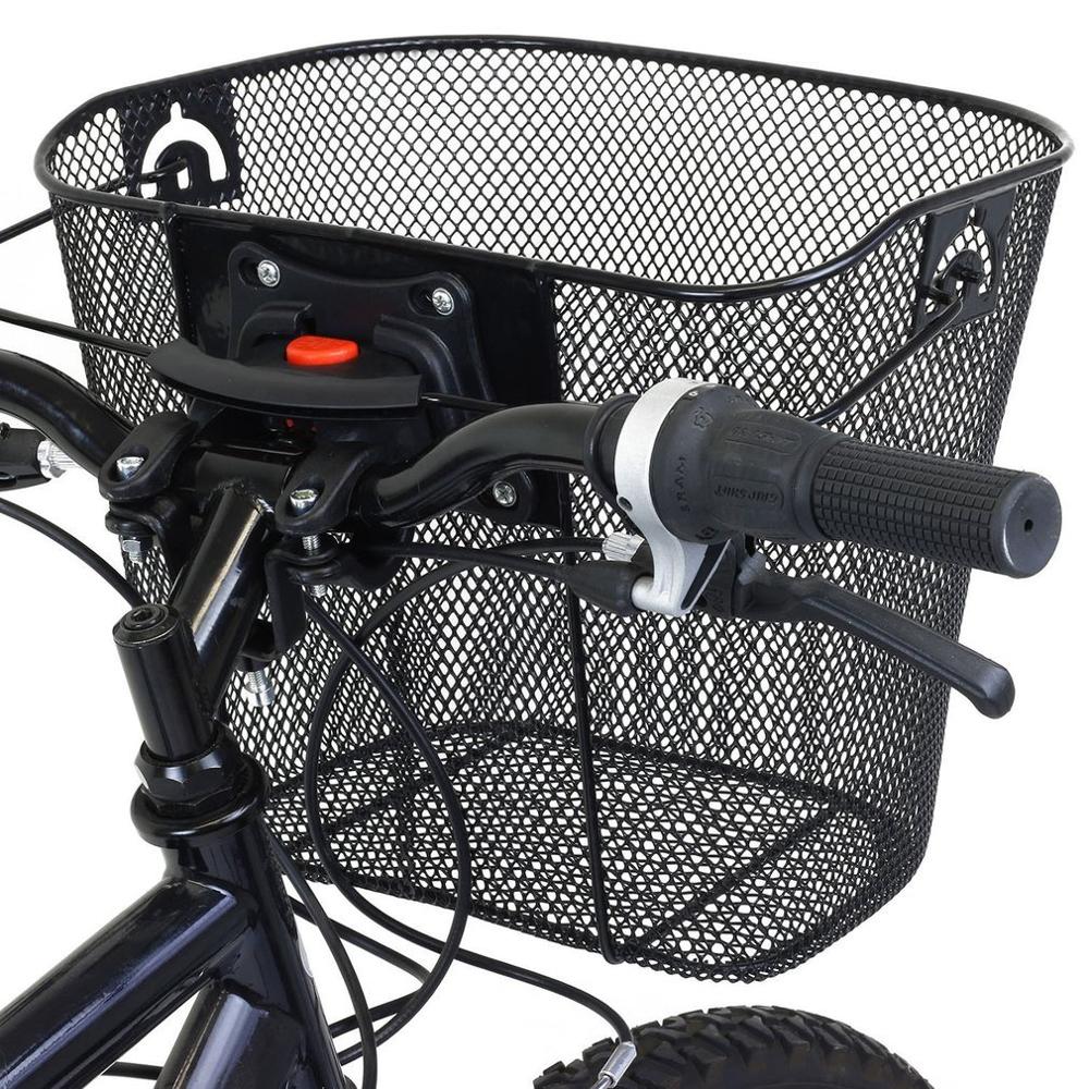 Metal Mesh Basket for MTB Mountain Bike Cycling Bicycle Front Foldable Basket Riding Rear Pannier Quick Release Shopping Handle