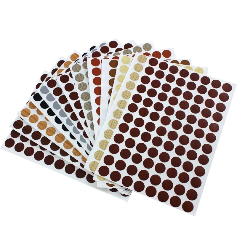 96 stuks 15 mm houten meubilair zelfklevende schroefdop cover gat stickers hout ambachtelijke bureau kast lade kunst sticker ornament