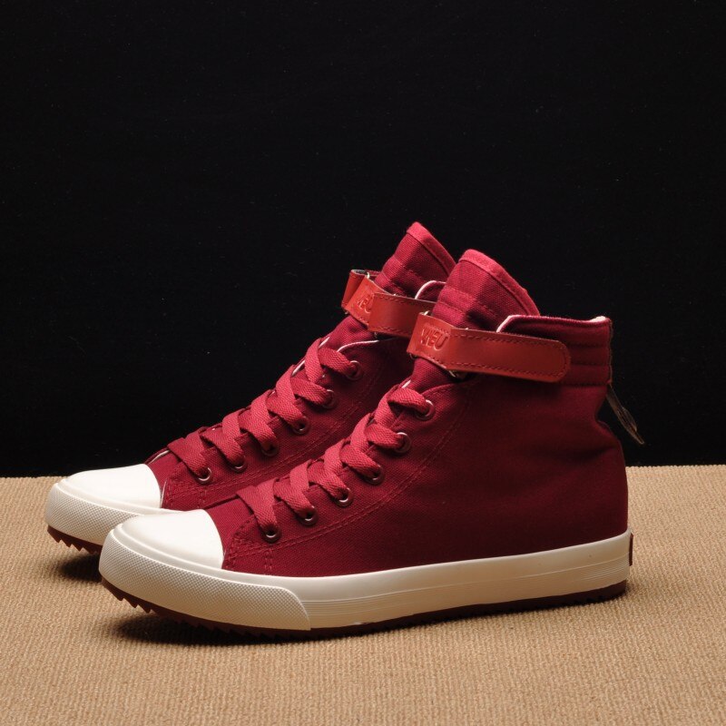 COSIDRAM Canvas Men Casual Shoes High Top Men Shoes For Male RME-329: Red / 9.5