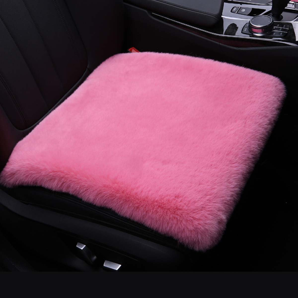 Fausse fourrure universelle couverture avant de voiture housse de siège arrière coussin tapis Automobiles housses de siège accessoires intérieurs pour hiver plus: Front Pink