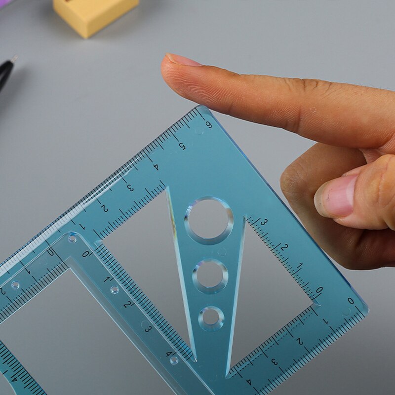 Multifunctional Geometric Ruler Geometric Drawing Template Measuring Tool For School Office Supplies PR