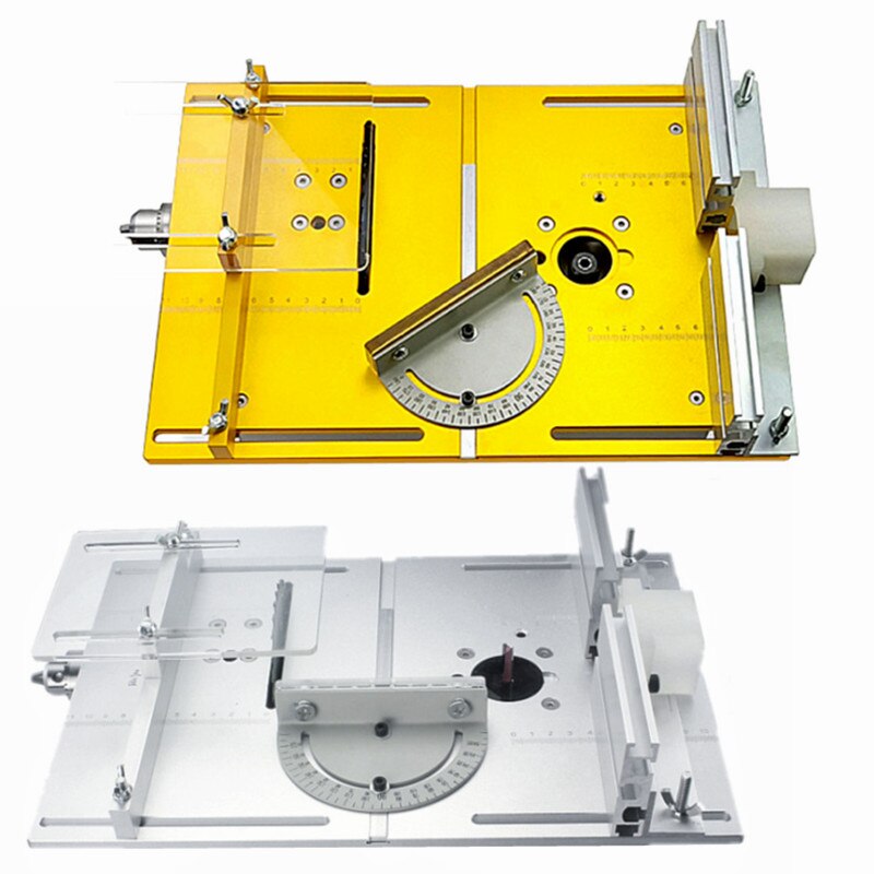 Router Table Insert Plate Workbench Circular Saw Flip Cover Plate W/ Miter Gauge Guide Aluminium Profile Fence Sliding Brackets