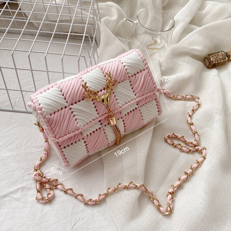 DIY Weaving Bag Grid Handmade Materials Package Handcraft Shoulder Bag Making Supplies Woman Bag Selfmade Sewing Accessories