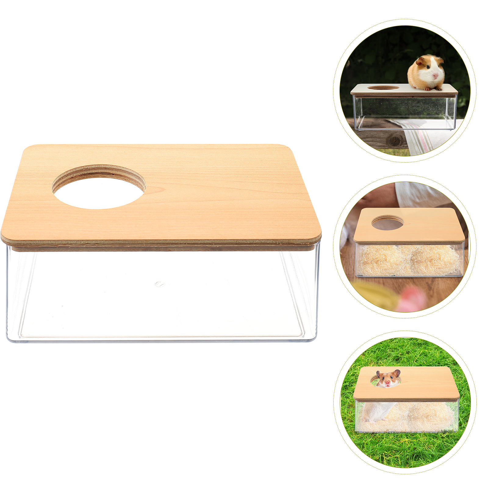 Baignoire transparente en acrylique pour Hamster, salle de bain quotidienne pour Chinchilla, bac à sable résistant à l'usure, Cages de baignoire réutilisables, fourniture pour petits animaux de compagnie