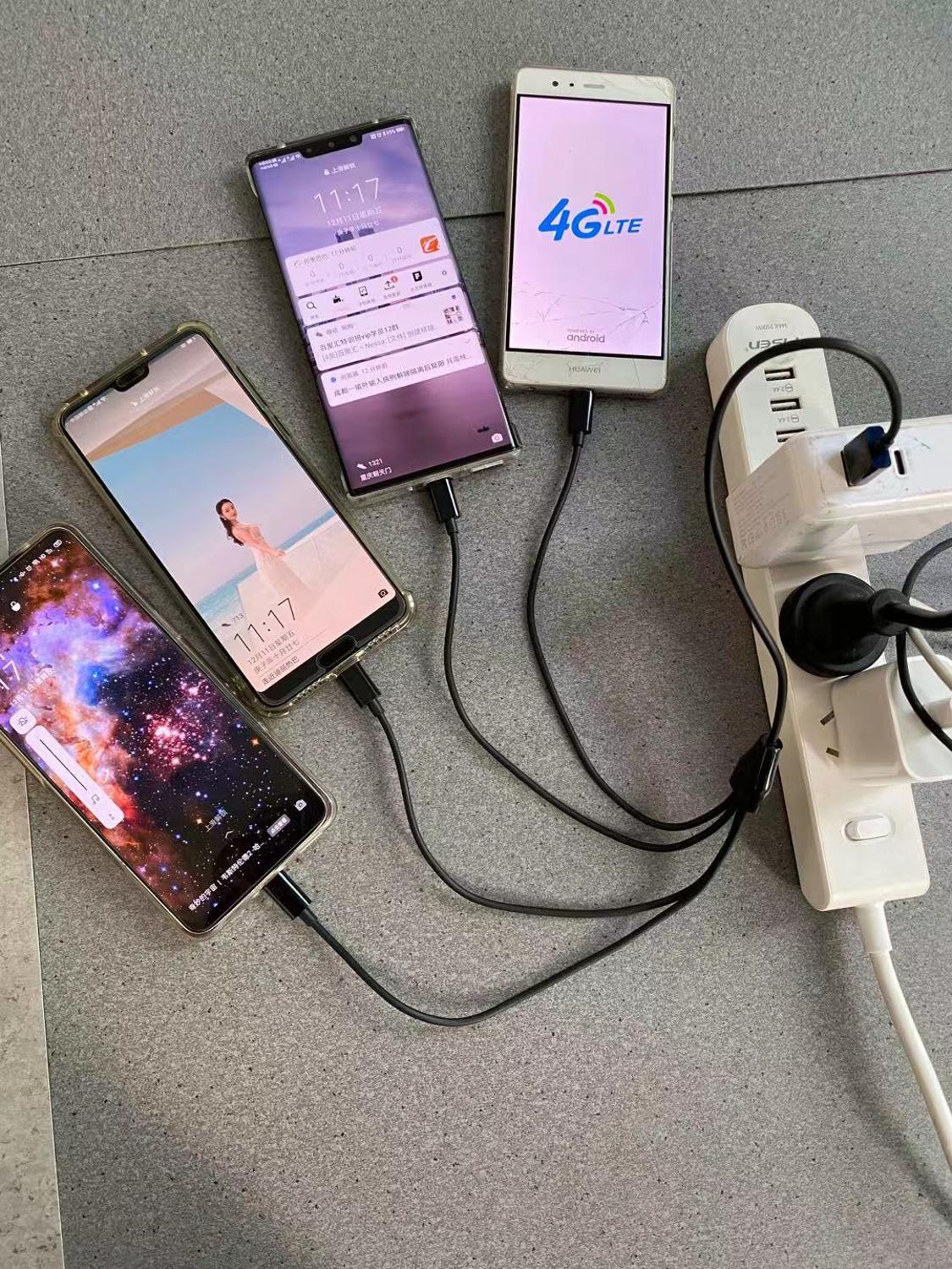 10 stück/lot mehrfach-ladeadapter usb typ c 50cm 4 in 1 usb typ c ladekabel