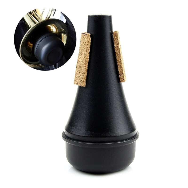 Zwarte trompet rechte oefenbeker demper lichtgewicht  l9bd