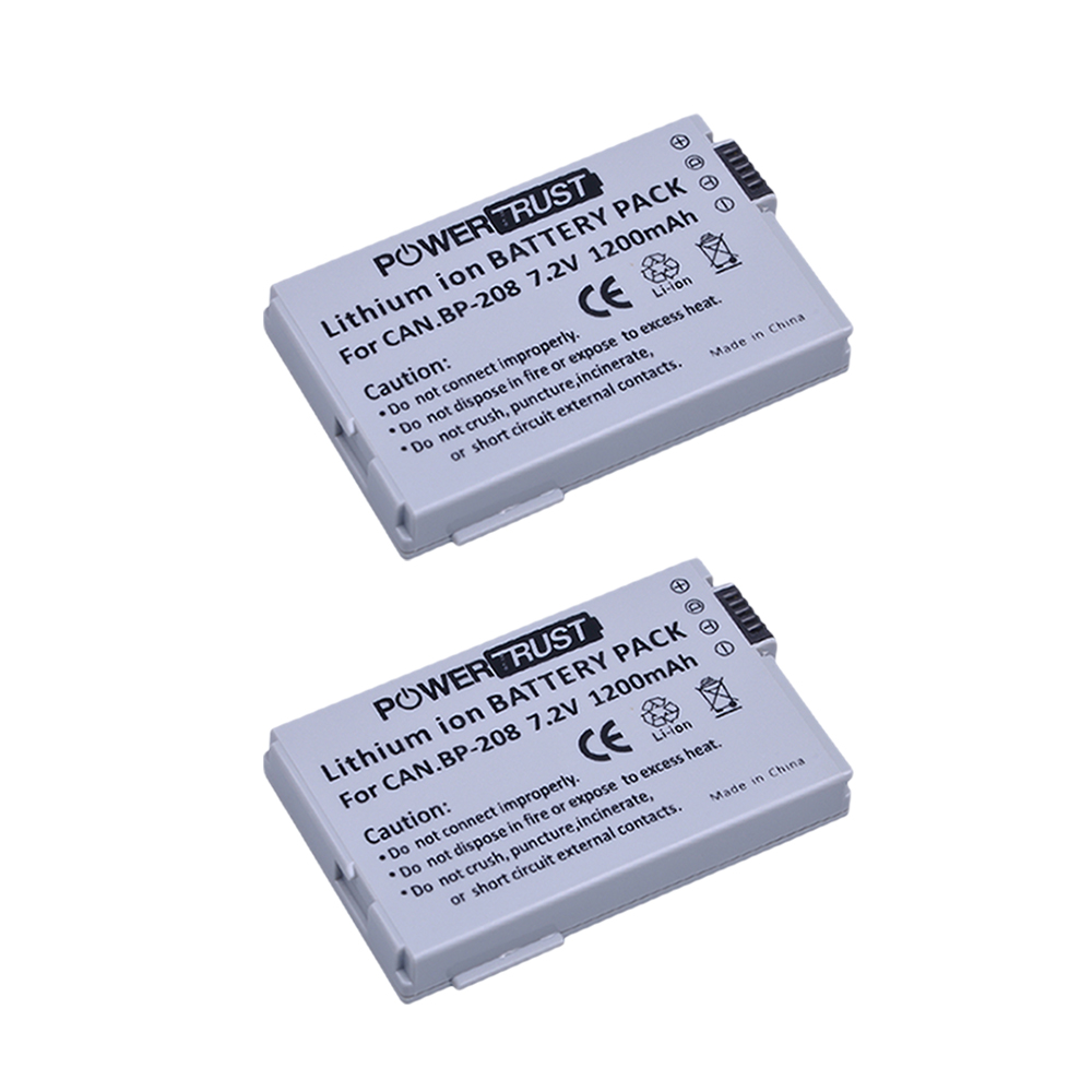 PowerTrust BP-208 BP208 Rechargeable Battery for Canon DC10 DC19 DC20 DC21 DC22 DC40 DC50 DC51 DC95 DC100 DC200 DC201 DC210: black