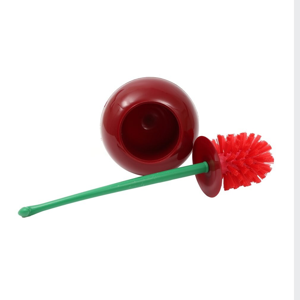 Mooie Cherry Vorm Toilet Borstel Toiletborstel & Houder Set Cleaning Tool Plastic Badkamer Accessoires Rood