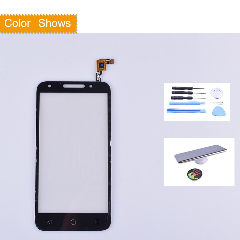 Para Alcatel One Touch U5 5044D 5044I 5044 T 5044Y OT5044 5044R pantalla táctil Panel táctil digitalizador frontal LCD de 5,0": black with gift