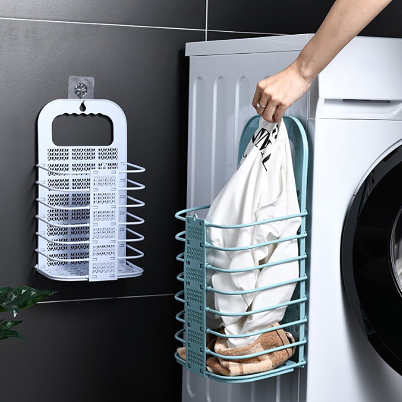 Foldbar snavset tøjkurv væghængende vasketøjskurv husholdningstøj tøj opbevaringskurv gratis stansning af tøj